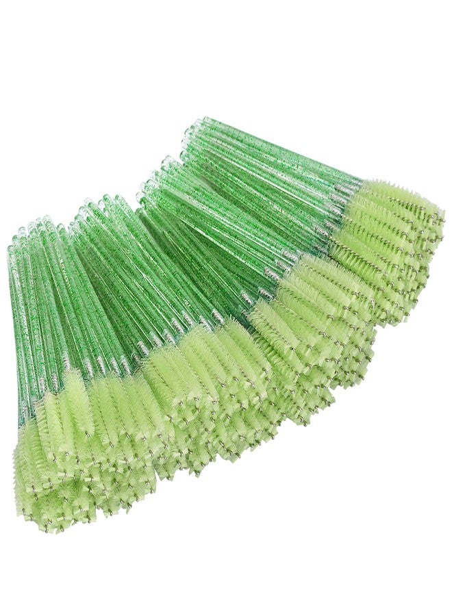 tifanso 200PCS Spoolie Eyelash Brush - Disposable Mascara Brush Wand for Lashes, Eyebrow Eyelash Extension Supplies (Green) - Image 1